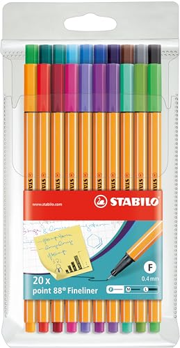STABILO point 88 - Fineliner - Astuccio da 20 - Exclusive... - Fournitures Bureau en promo à 10.99€