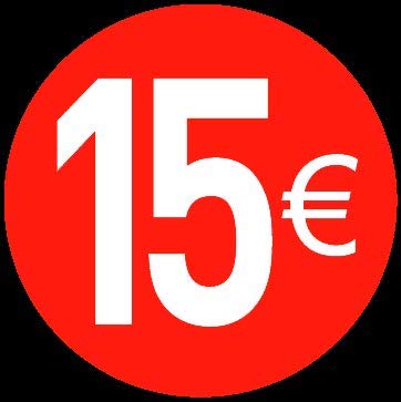 Euro Price Stickers - 30mm, 15 Euro, 40 - Fournitures Bureau en promo à 1.37€