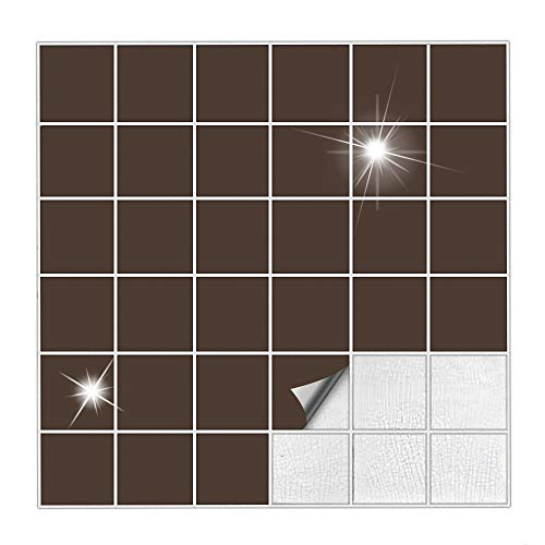 Kiwistar Fliesenaufkleber Braun 80 Glänzend - 2,2 x 2,2 cm... - Maison & Cuisine en promo à 0.99€