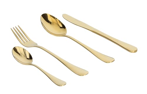 Tognana Golden, service de 24 couverts, acier, or - Bricolage & Outils en promo à 39.72€