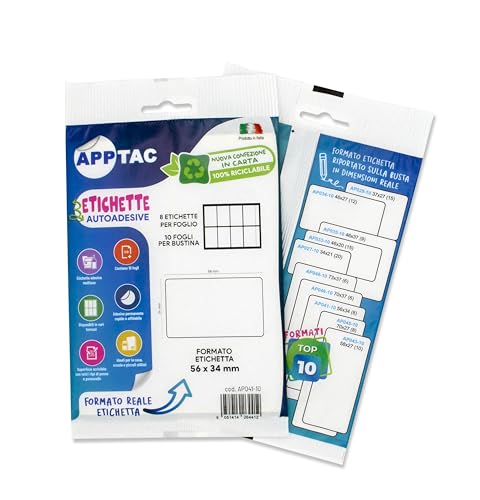 Pack of 10 Sheets with 15 Adhesive Labels for Sheet Size mm... - Maison & Cuisine en promo à 1.69€