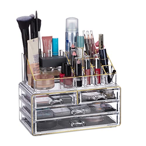 Relaxdays Makeup Organizer with 4 Drawers, Cosmetics Holder... - Beauty & Fragrances Amazon UK à 24.59€