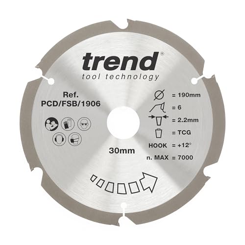 Trend Lame de Scie Circulaire pour Fibre de Ciment PCD, 190... - Bricolage & Outils Amazon France à 58.60€