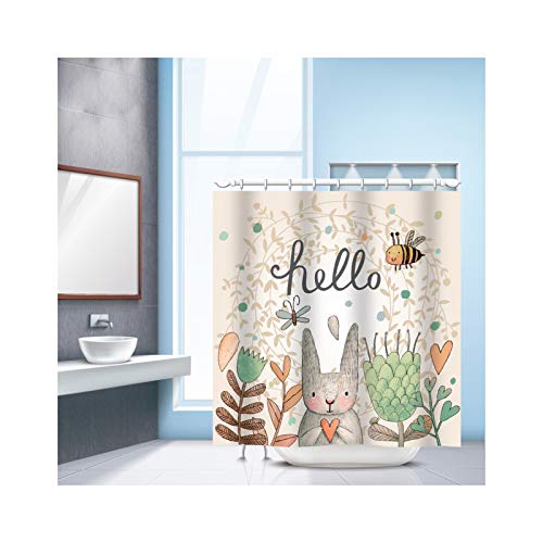 KnSam Shower Curtain with 12 Curtain Hooks Bunny 3D Water... - Sports & Fitness Amazon Royaume-Uni à 16.56€