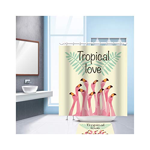 KnSam Flamingo 3D Shower Curtain with 12 Curtain Hooks... - Sports & Fitness Amazon Royaume-Uni à 18.30€