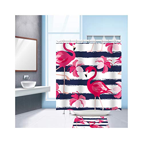 KnSam Shower Curtain with 12 Curtain Hooks 3D Flamingo... - Sports & Fitness Amazon Royaume-Uni à 17.43€