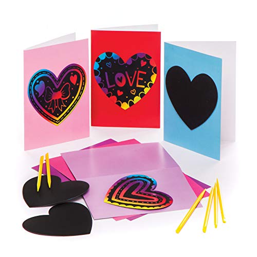 Baker Ross Cartes à Gratter motif Coeur - Lot de 6, Loisirs... - Jouets & Jeux en promo à 6.99€