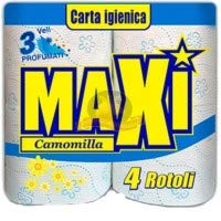 MAXI CARTA IGIENICA 3 VELI 4 ROTOLI PROFUMATI CAMOMILLA - Auto & Moto Amazon Italie à 2.00€
