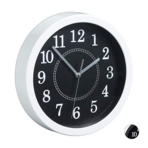Relaxdays Round Wall Clock, Ø 20cm, Hanging Wall Clock... - Maison & Cuisine en promo à 9.61€