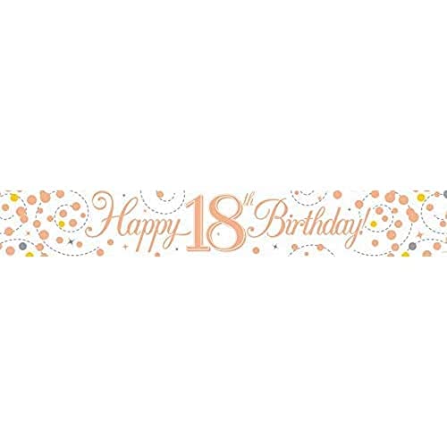 9ft Banner Sparkling Fizz 18th Birthday White & Rose Gold... - Amazon Royaume-Uni à 1.69€