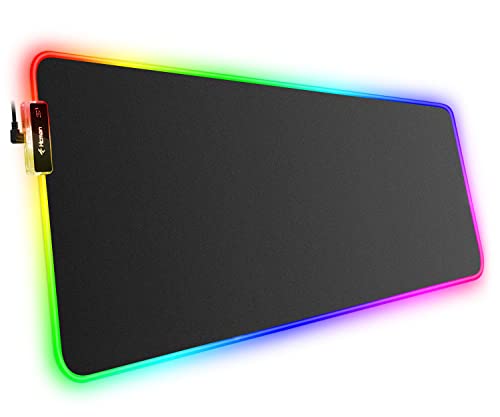 Hcman RGB Gaming Mouse Mat Pad, Large Thick (800×300×4mm)... en promo sur Amazon