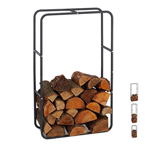 Relaxdays Firewood Rack, Log Stacking Aid, Steel, For In... - Maison & Cuisine en promo à 42.05€