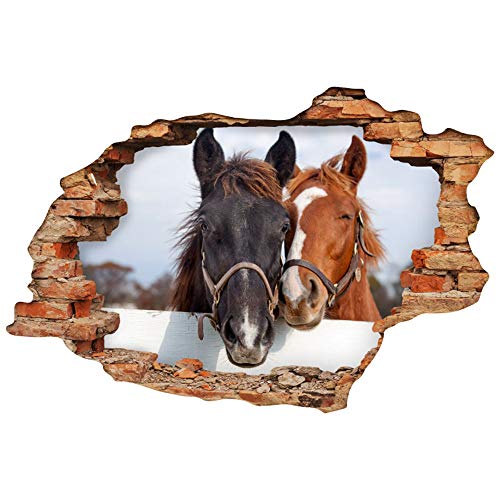 Adesivo Effetto 3D| Stickers Cavalli simpatici... - Maison & Cuisine en promo à 18.43€