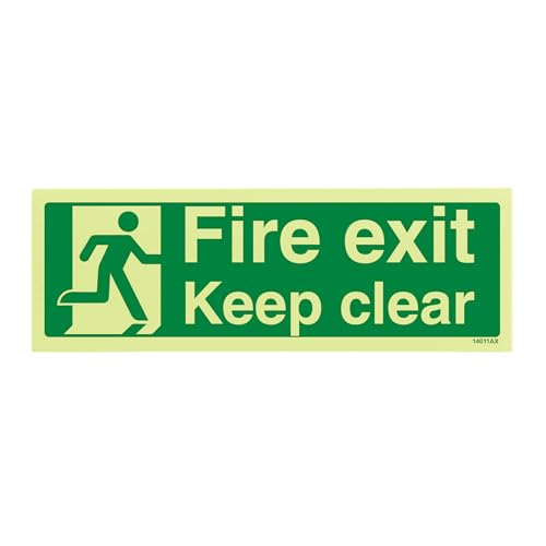 VSafety Glow In The Dark Fire Exit Keep Clear Panneau... - Maison & Cuisine en promo à 4.98€
