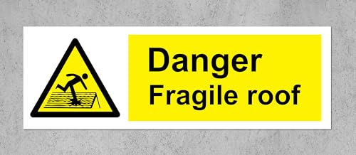 Warning Danger fragile roof safety sign - 1.2mm Rigid... - Maison & Cuisine Amazon Royaume-Uni à 1.70€