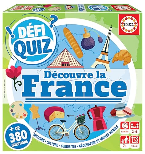 Educa Borrás Defi Quiz-scoprire la Francia, gioco di... - Jouets & Jeux en promo à 18.59€