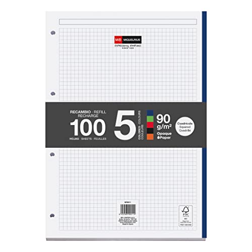 Miquelrius - Blocchi di fogli di ricambi, Ricarica A4, 100... - Deal du jour à 4.80€