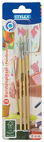 Stylex 35043 - Pinsel-Set mit 3 flachen Borstenpinseln in... - Maison & Cuisine en promo à 2.01€