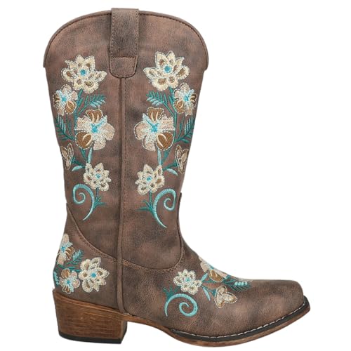 ROPER Riley - Botas vaqueras florales para mujer, caña de... - Deal du jour à 25.11€
