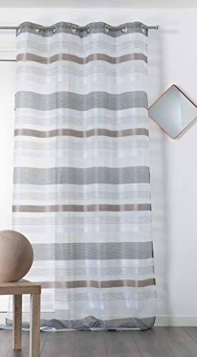 Linder Voilage à Oeillets, Gris, 140x255 - Maison & Cuisine Amazon France à 16.70€