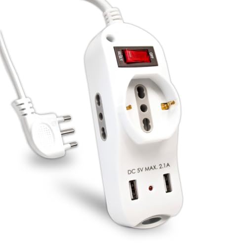 Multiprise avec câble de 1,5 m, 2 Prises latérales 10/16 A... - Tech & Electronics Amazon France à 11.97€
