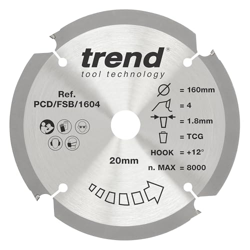 Trend Lame de Scie Circulaire pour Fibre de Ciment PCD, 165... - Bricolage & Outils en promo à 33.44€