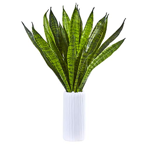 NearlyNatural Sansevieria Vase Artificiel en Soie Vert 56 cm - Maison & Cuisine en promo à 66.79€