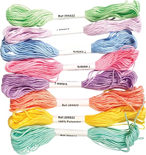 8 matassine di filo di poliestere 7 m - Pastello - Loisirs Créatifs Amazon Italie à 2.95€