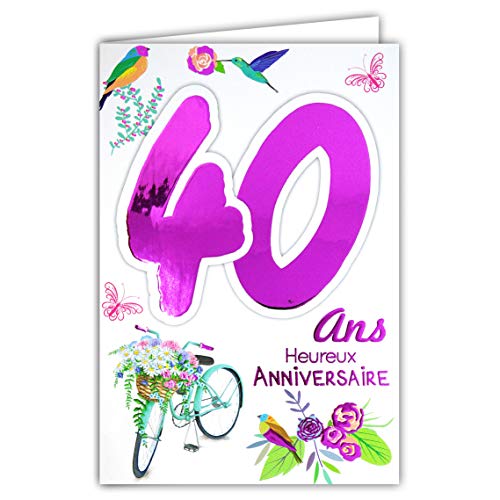 Afie 69-2132 40th Birthday Card Female Pink Fuchsia Shiny... - Sports & Fitness Amazon Royaume-Uni à 2.59€