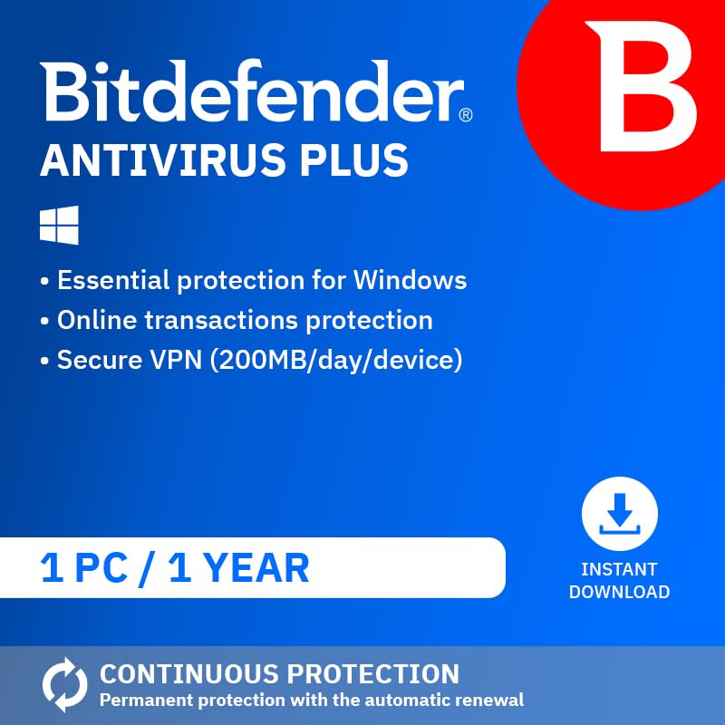 Bitdefender Antivirus Plus 2025 | 1 Device | 1 Year |... - High-Tech & Électronique Amazon Royaume-Uni à 10.99€