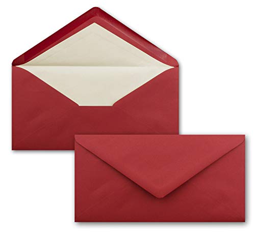 Lot de 100 enveloppes longues Rouge foncé avec doublure en... - Fournitures Bureau Amazon France à 25.10€