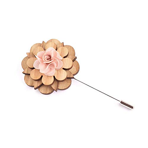Handmade Lapel Flower Pin Vintage Wooden Boutonniere Brooch... - Jardin & Extérieur Amazon France à 10.99€