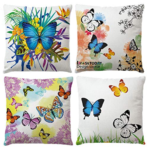 7COLORROOM Watercolor Flower Butterfly Pillow Cover... - Jardin & Extérieur Amazon Royaume-Uni à 4.70€