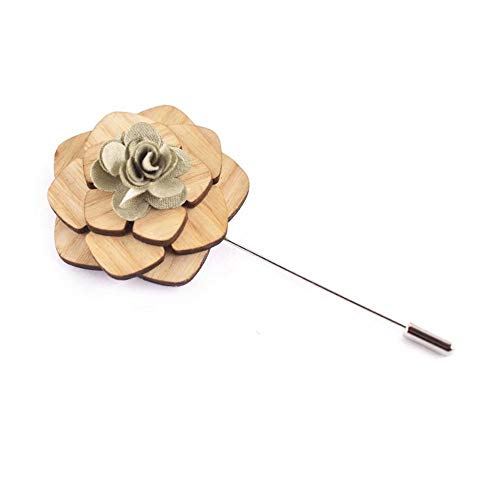 Handmade Lapel Flower Pin Vintage Wooden Boutonniere Brooch... - Jardin & Extérieur Amazon France à 10.99€