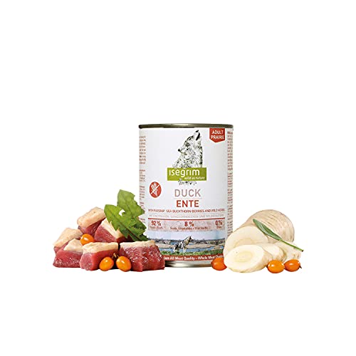 ISEGRIM Canard Adulte + Chirivia, Baies d'argousier et... - Animalerie en promo à 7.83€