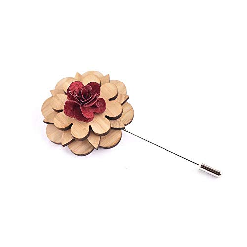 Handmade Lapel Flower Pin Vintage Wooden Boutonniere Brooch... - Jardin & Extérieur Amazon France à 10.99€