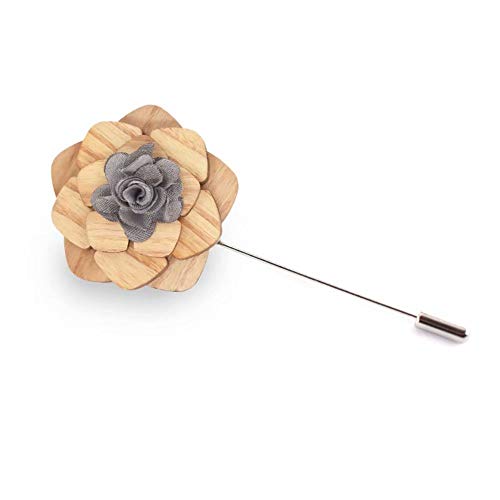 Handmade Lapel Flower Pin Vintage Wooden Boutonniere Brooch... - Jardin & Extérieur Amazon France à 10.99€