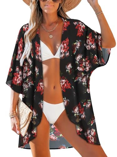 Kimono de manga abombada con estampado floral para mujer... - Mode & Vêtements en promo à 14.00€