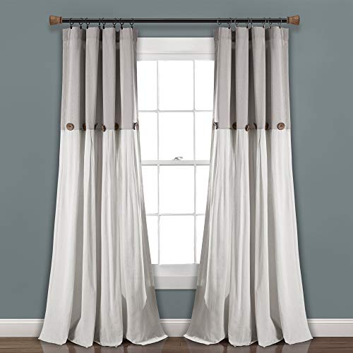 Lush Decor Linen Button Window Curtain Panel, Single, 40" W... - Maison & Cuisine Amazon Royaume-Uni à 17.09€