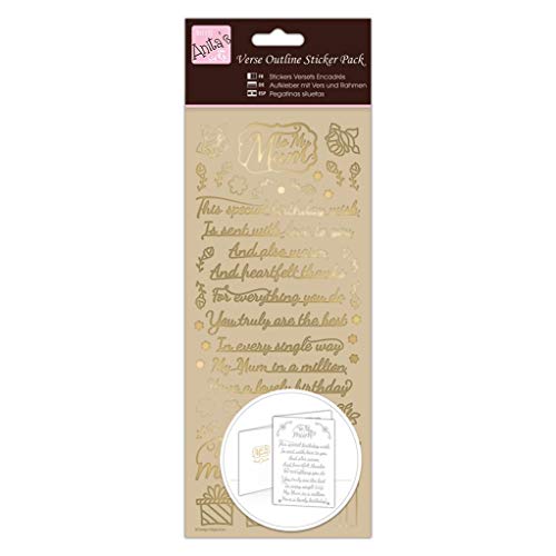 Anitas Outline Stickers, Verses, Mum, Gold, For... - Loisirs Créatifs Amazon Royaume-Uni à 1.50€