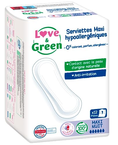 Love & Green Serviettes hygiéniques, écologiques et... - Beauté & Parfums Amazon France à 4.34€