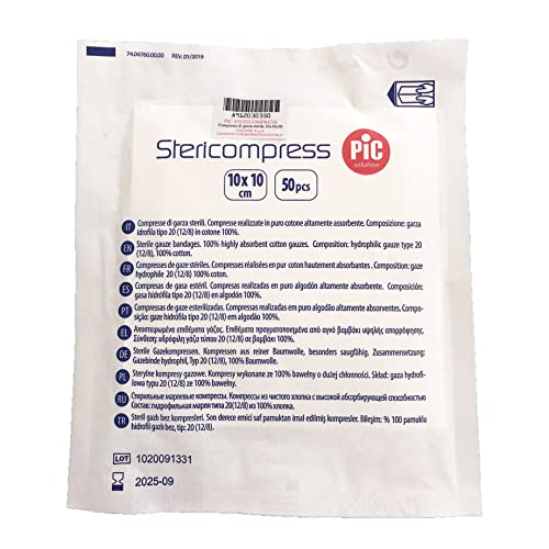 GARZA COMPRESSA IDROFILA PIC 10X10CM 4 STRATI 2 BUSTE 25... - Santé & Bien-être Amazon Espagne à 1.09€