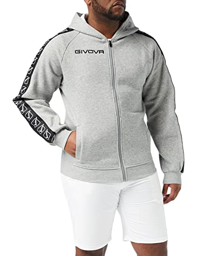GIVOVA Felpa Full Zip Band Grigio Melange Chiaro Tg. XL - Bon plan à 15.89€