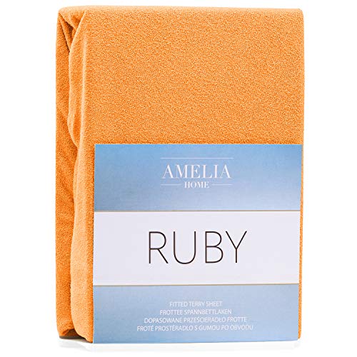 AmeliaHome Drap-Housse 80 x 200 à 90 x 200 cm, Orange - Amazon France à 13.38€