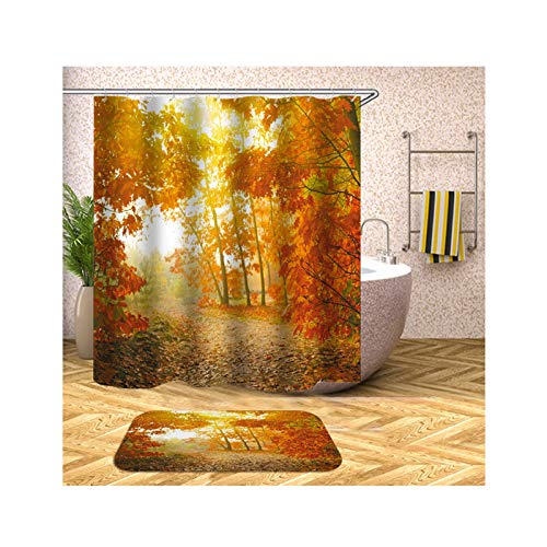 KnSam Shower Curtain Set Antibacterial Polyester Maple Leaf... - Sports & Fitness Amazon Royaume-Uni à 16.56€