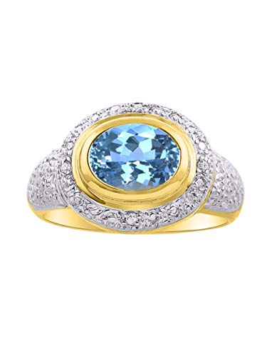 RYLOS Anillo de mujer clásico con gema ovalada y diamantes... - Bijoux & Montres Amazon Espagne à 75.27€