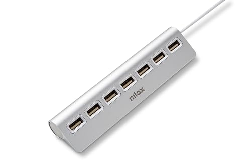 Nilox NXHU7ALU2, Hub USB 2.0 Elegante, Multipresa USB con 7... - High-Tech & Électronique en promo à 8.10€