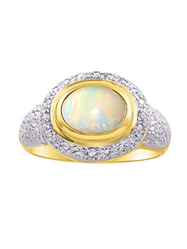 RYLOS Anillo de mujer clásico con gema ovalada y diamantes... - Bijoux & Montres Amazon Espagne à 75.27€