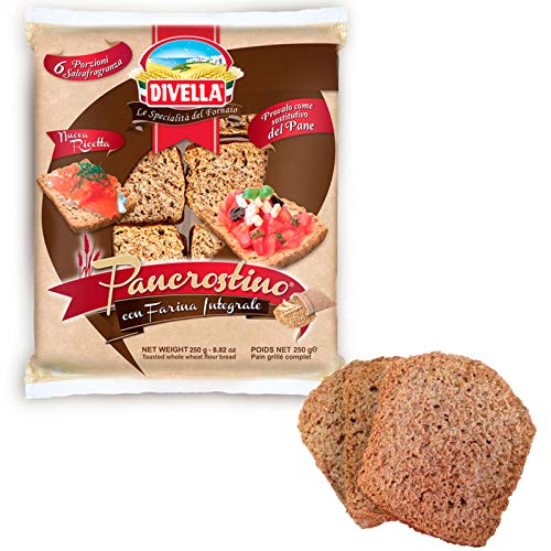 PANCROSTINO FARINA INTEGRALE 250g DIVELLA PANE TOSTATO... - Maison & Cuisine Amazon Italie à 1.29€