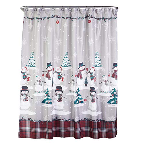 SKL Home by Saturday Knight Ltd. Plaid Snowman Shower... - Maison & Cuisine Amazon Royaume-Uni à 16.45€